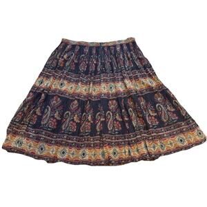 Vintage Revue Bohemian Maxi Skirt Women Size L Boho Tribal
